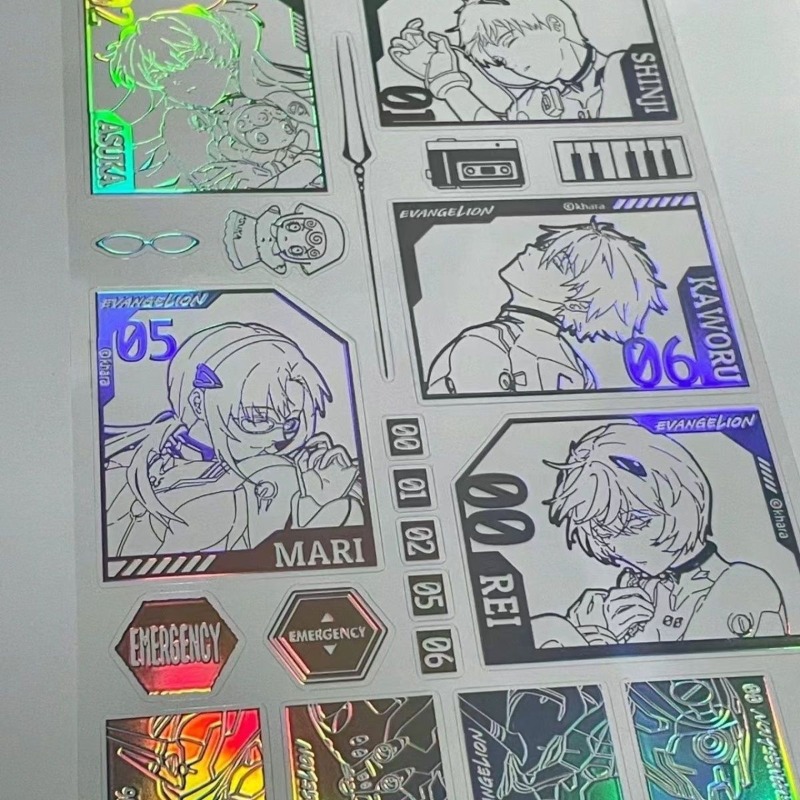 Pegatina láser EVA Shinji Rei  - Evangelion Anime Merchandise reseña y precio
